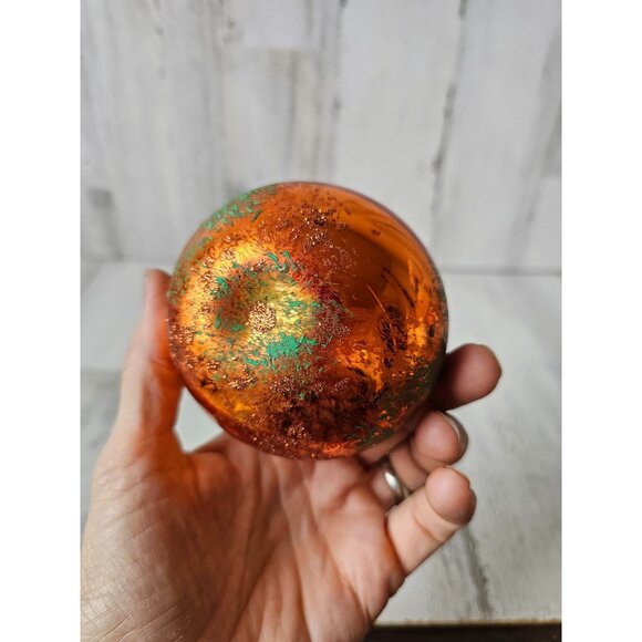 Radko? Peach orange ornament vintage frosted glitter unique Xmas tree - Picture 9 of 9